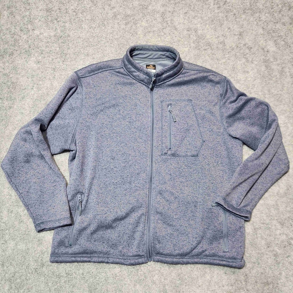Ridgecut‎ Blue Heathered Long Sleeve Fleece Jacket Mens 2XL